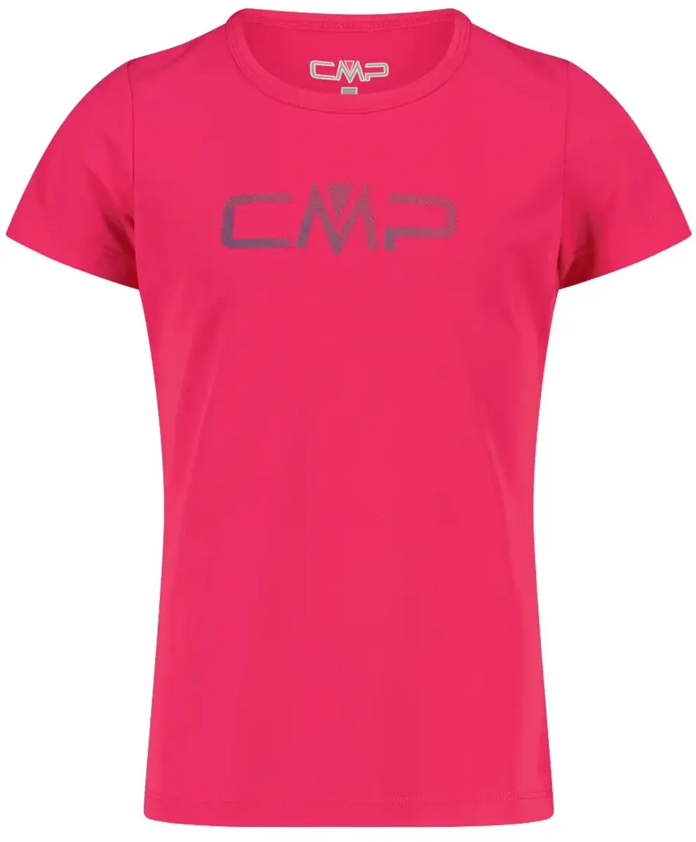 CMP Meisjes-T-shirt met ronde hals Logo - Roze fluo - afbeelding 5 van 6