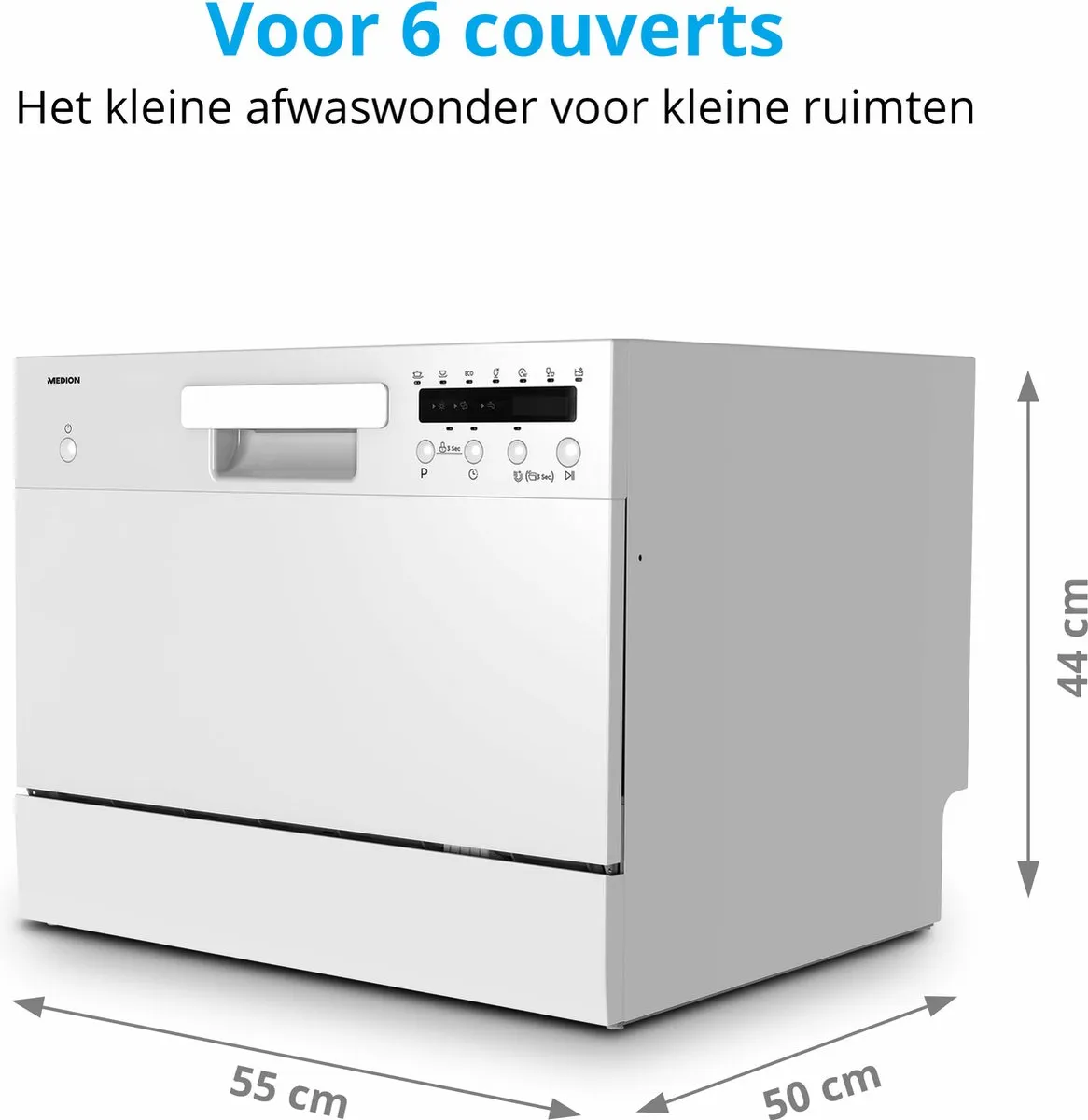 Medion DWT 60 Tafelvaatwasser - 6 Couverts - 7 Programma's - 47dB - Zwart - afbeelding 5 van 6