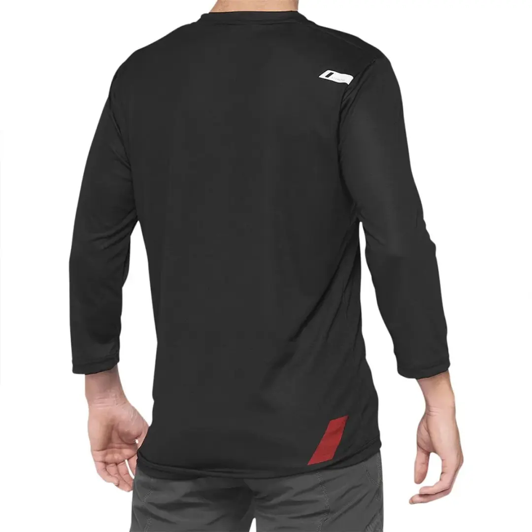 100percent Airmatic 3/4 Jersey - Zwart/Rood - S - afbeelding 2 van 5