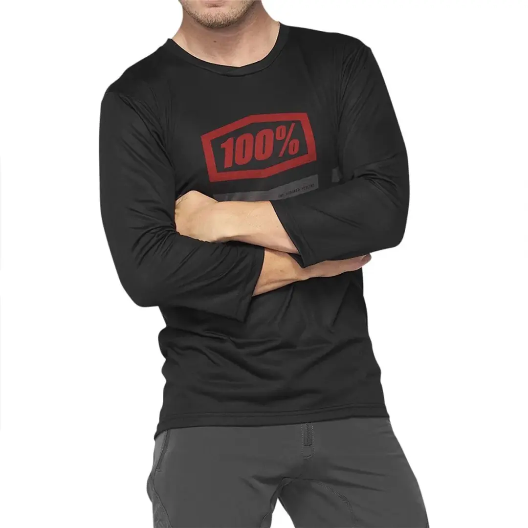 100percent Airmatic 3/4 Jersey - Zwart/Rood - S - afbeelding 3 van 5