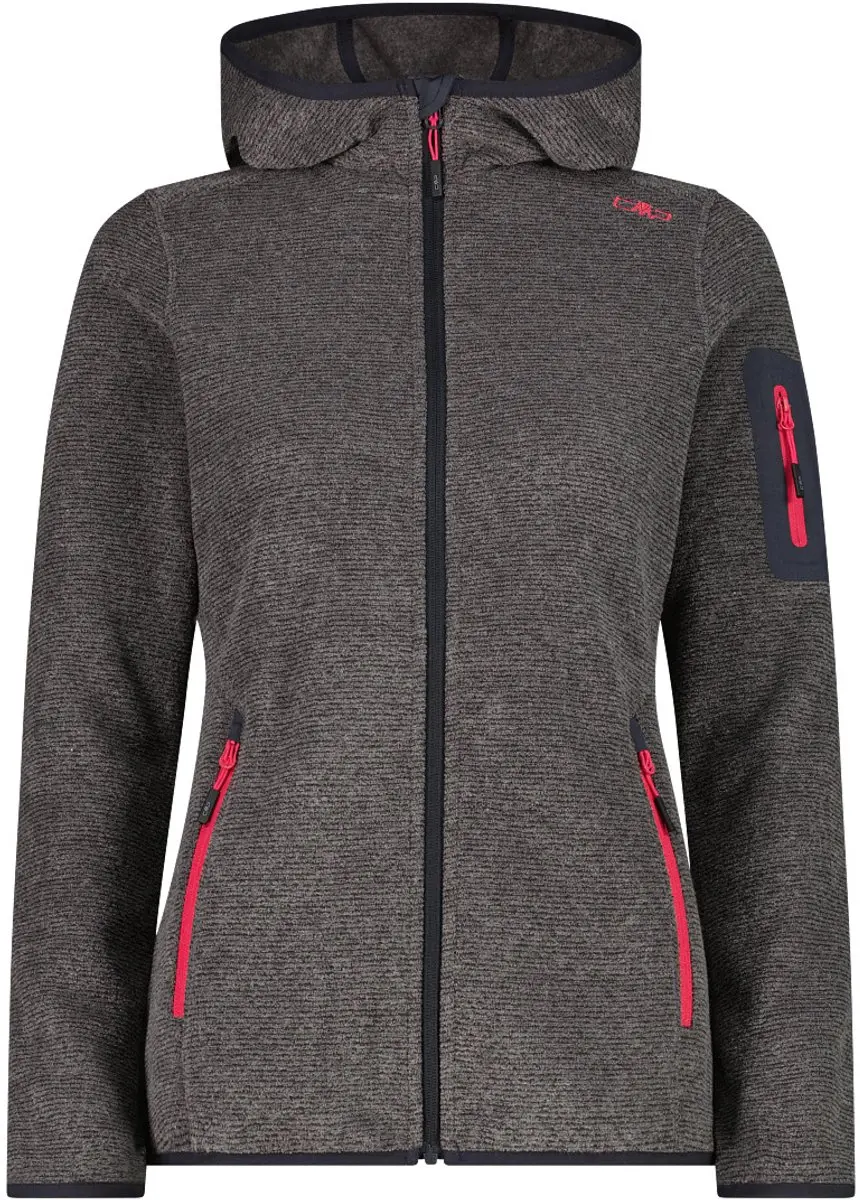 CMP Dames Fleece met Capuchon - Zwart/Antraciet - afbeelding 3 van 6