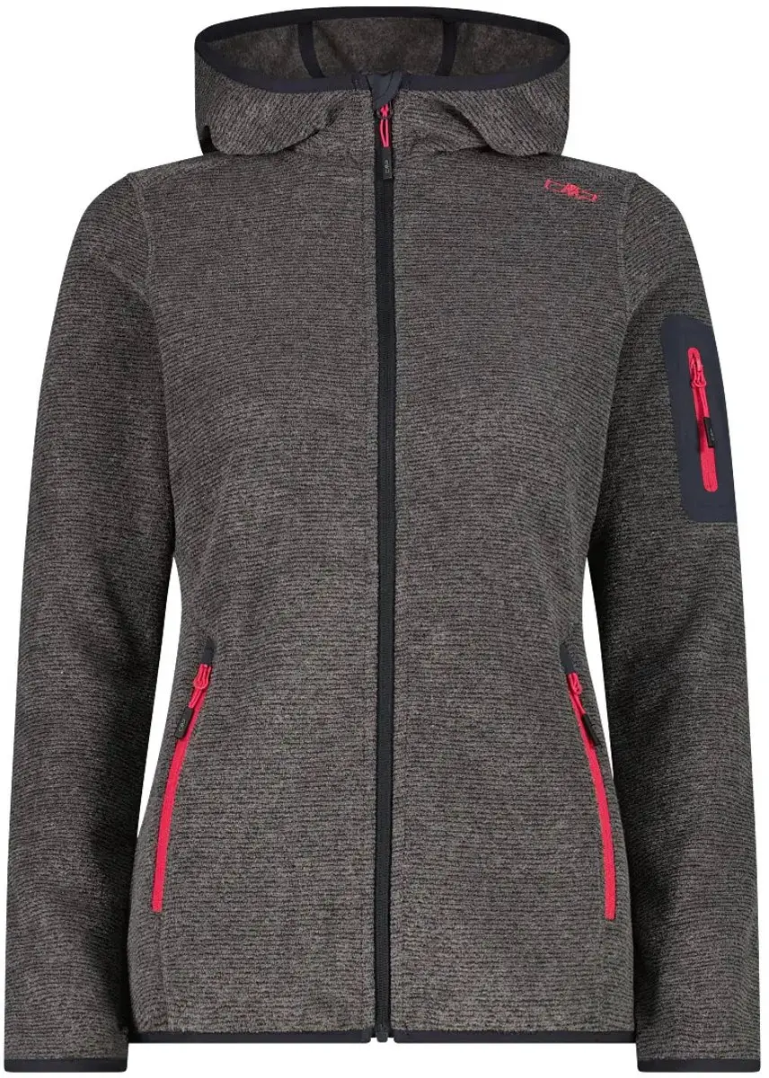 CMP Dames Fleece met Capuchon - Zwart/Antraciet - afbeelding 5 van 6