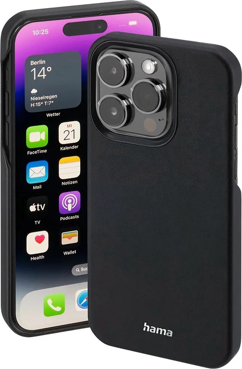 Hama MagCase Finest Sense Cover iPhone 14 Pro - MagSafe - Zwart