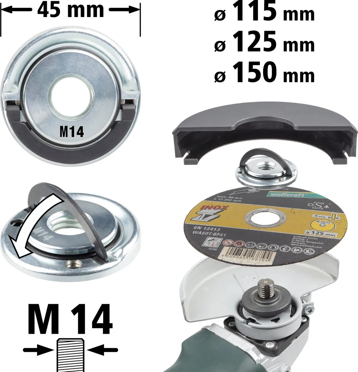 Wolfcraft Snelspanmoer M14 2463000