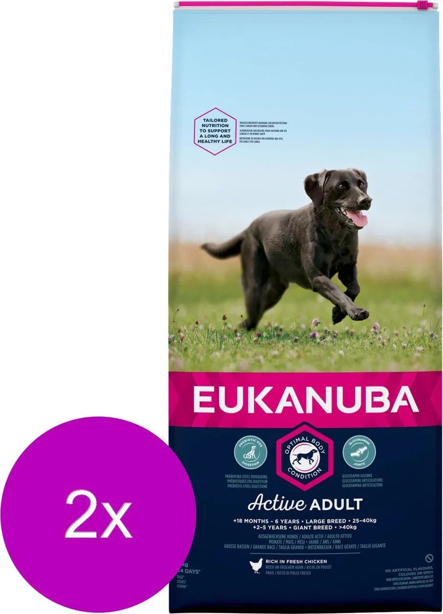Eukanuba Active Adult Large Breed Kip Hondenvoer - 24 kg