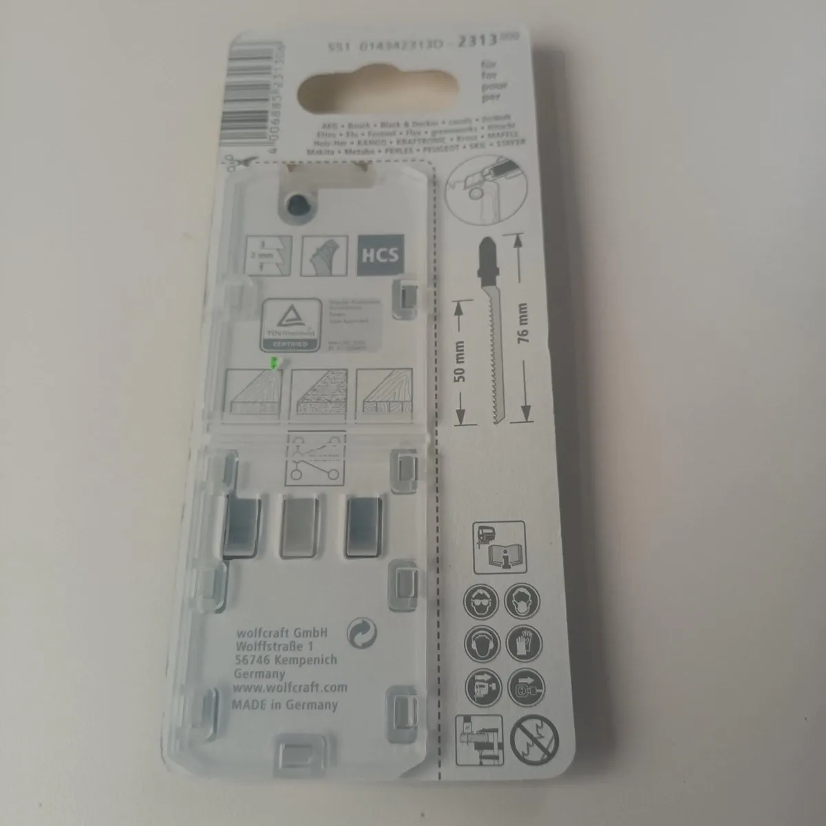Wolfcraft Decoupeerzaagblad HCS T-schacht 2313 - 2 Stuks