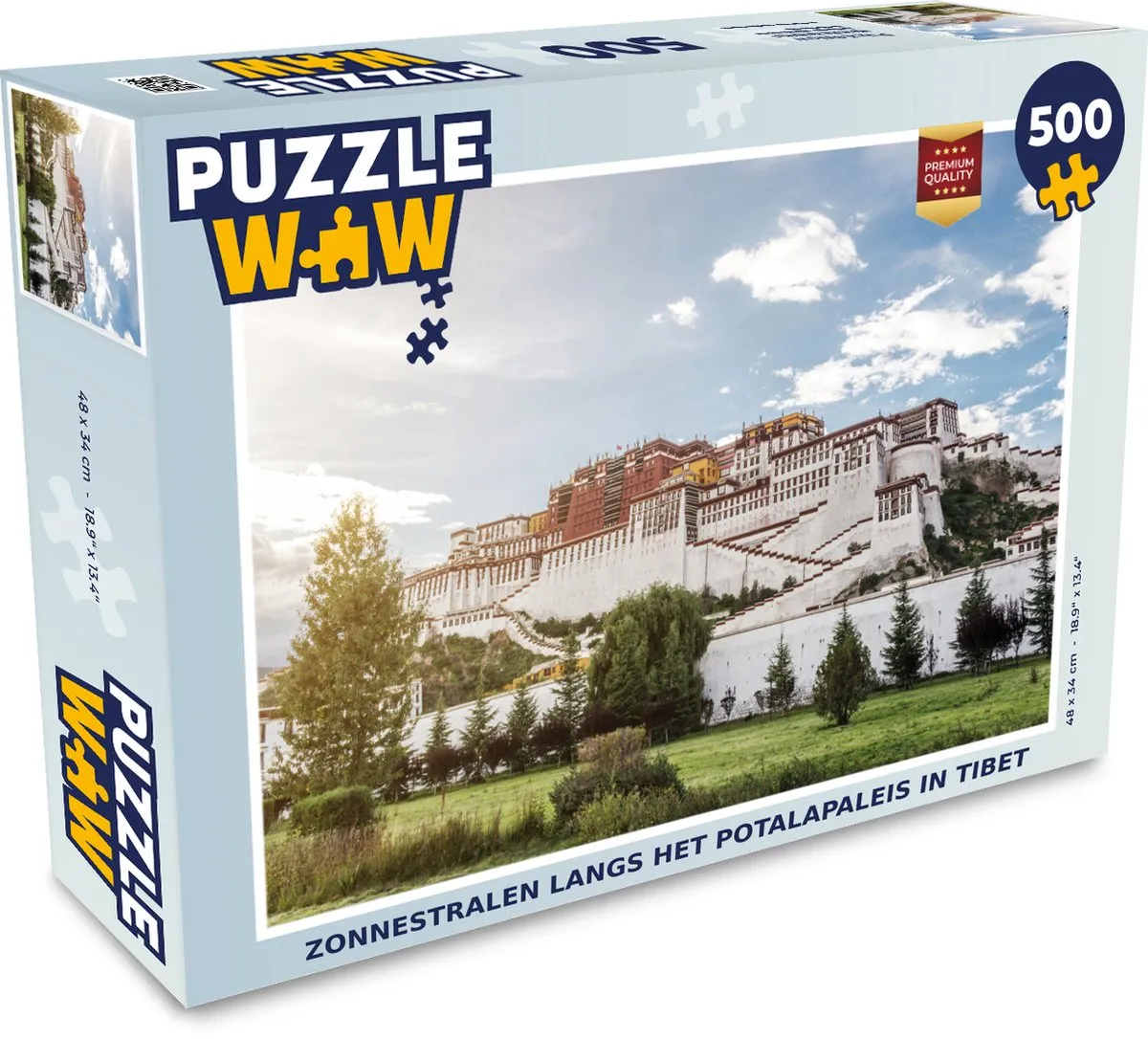 PuzzleWow Legpuzzel Zonnestralen Potalapaleis Tibet 500 Stuks