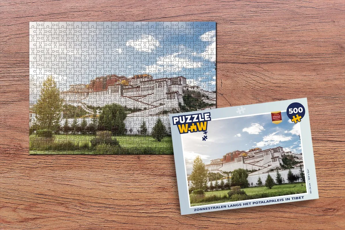 PuzzleWow Legpuzzel Zonnestralen Potalapaleis Tibet 500 Stuks - Multicolor