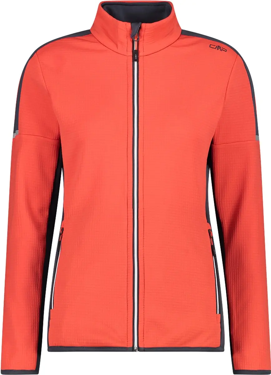 CMP Fleece met halve rits voor dames - Rood - afbeelding 3 van 6