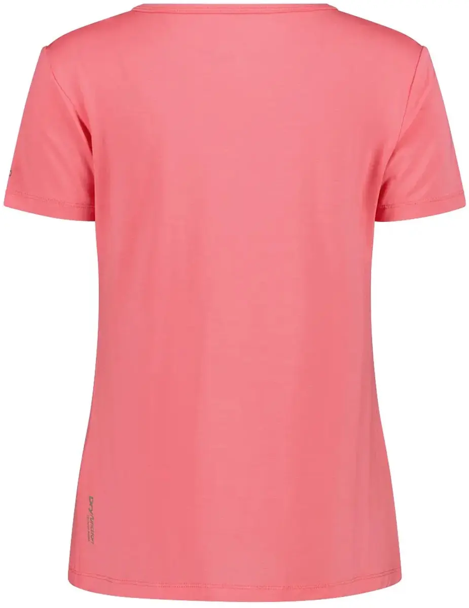 CMP Bamboe T-shirt met Bloemenprint Dames - Koraal - afbeelding 2 van 6
