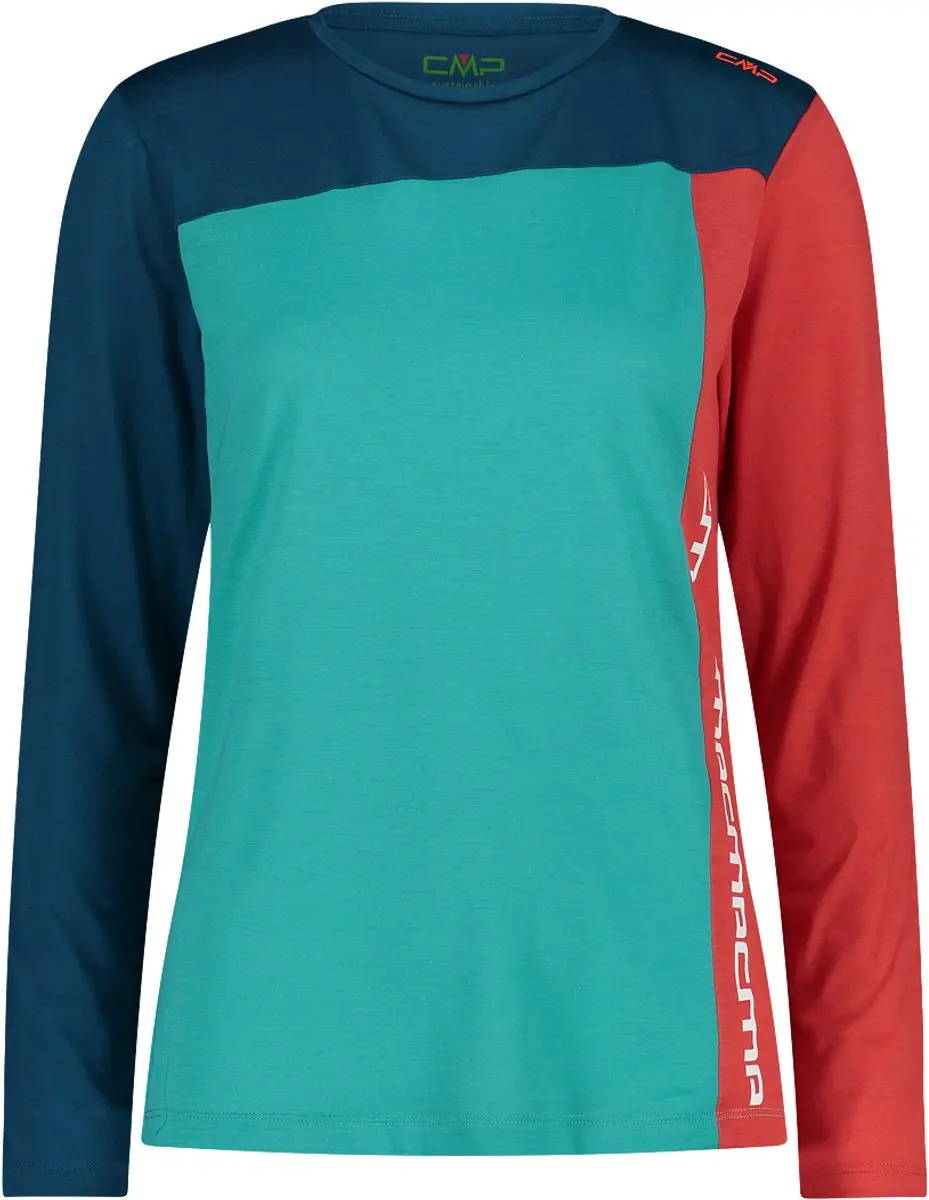 CMP Dames Lange Mouwen Unlimitech Shirt - Donkerblauw/Lichtblauw - afbeelding 5 van 6