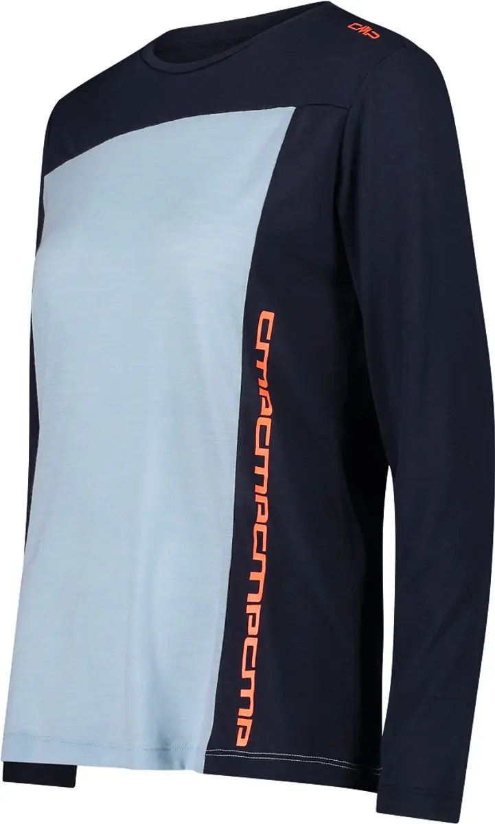 CMP Dames Lange Mouwen Unlimitech Shirt - Donkerblauw/Lichtblauw - afbeelding 2 van 6