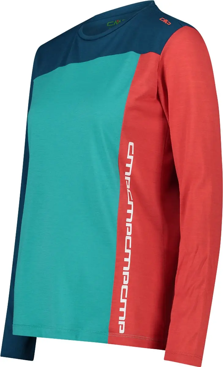 CMP Dames Lange Mouwen Unlimitech Shirt - Donkerblauw/Lichtblauw - afbeelding 6 van 6