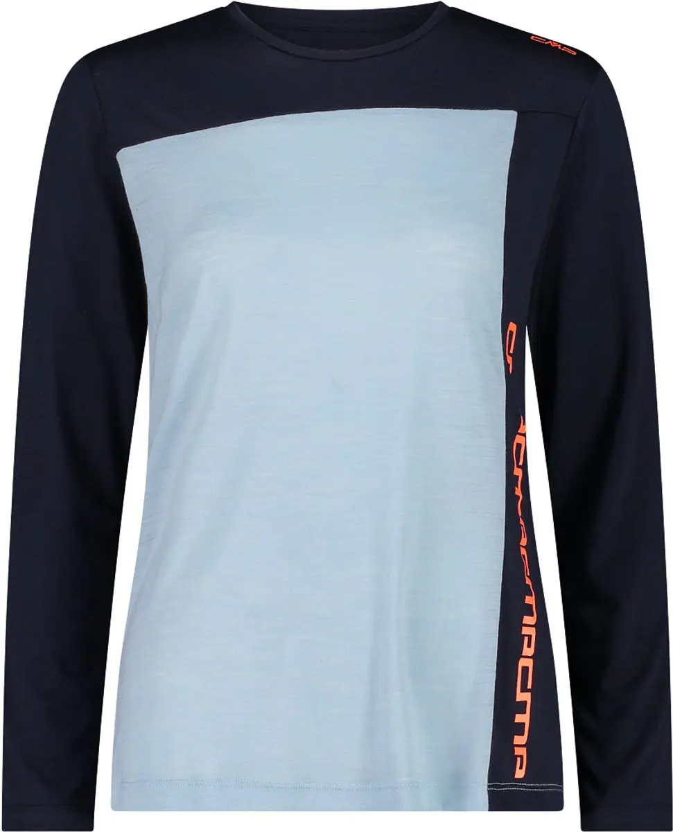 CMP Dames Lange Mouwen Unlimitech Shirt - Donkerblauw/Lichtblauw - afbeelding 3 van 6