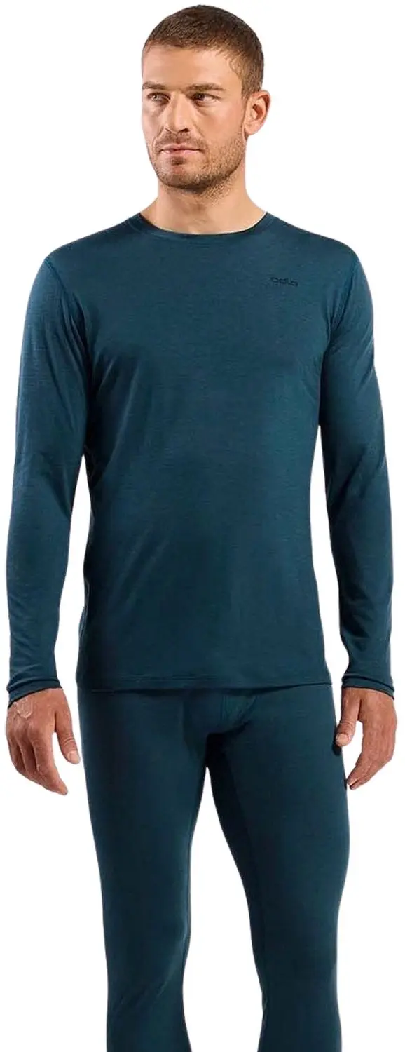 Odlo Natural Merino 160 Crew Neck LS Shirt Heren - Donkerblauw - afbeelding 4 van 6