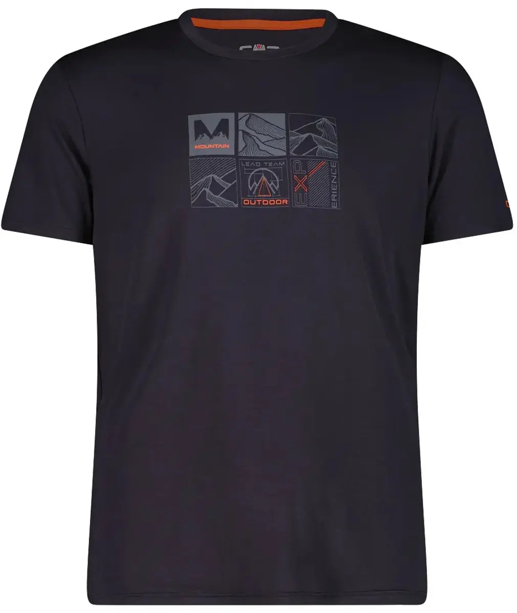 CMP T-shirt van viscose - Antraciet/Oranje - afbeelding 3 van 6