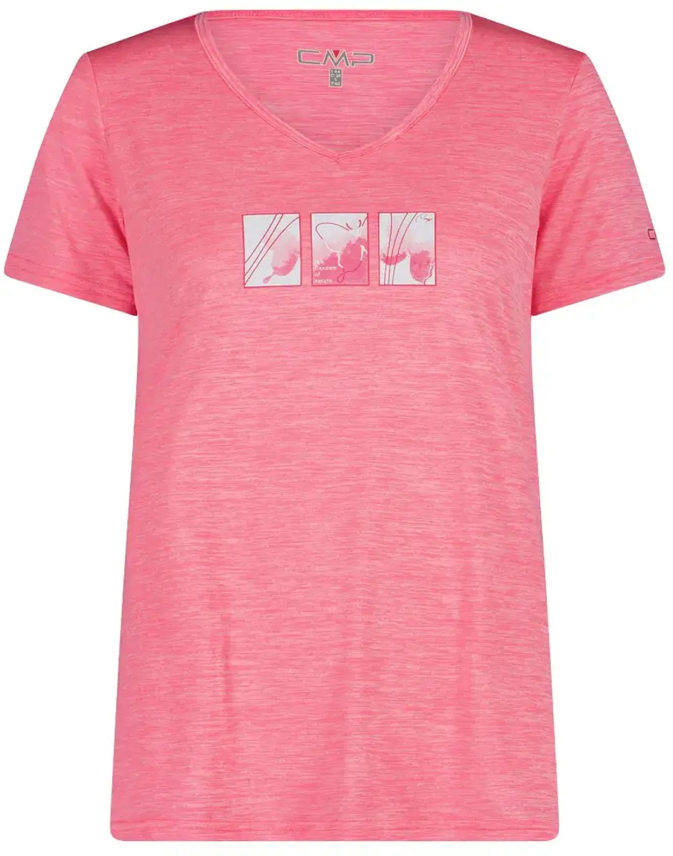 CMP Light T-shirt met wijde hals voor dames - Magenta mel - afbeelding 5 van 6