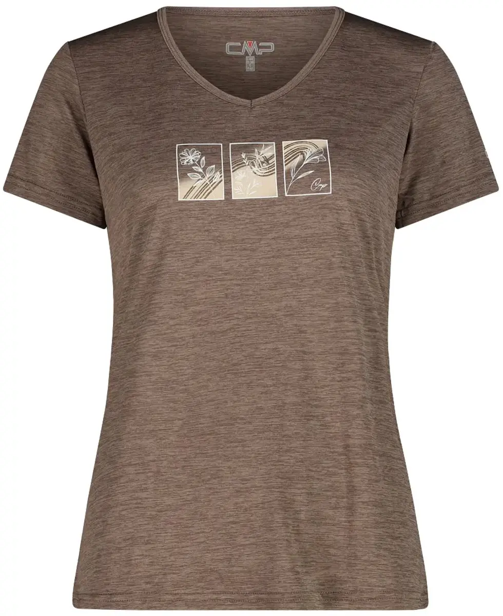 CMP Light T-shirt met wijde hals voor dames - Magenta mel - afbeelding 3 van 6