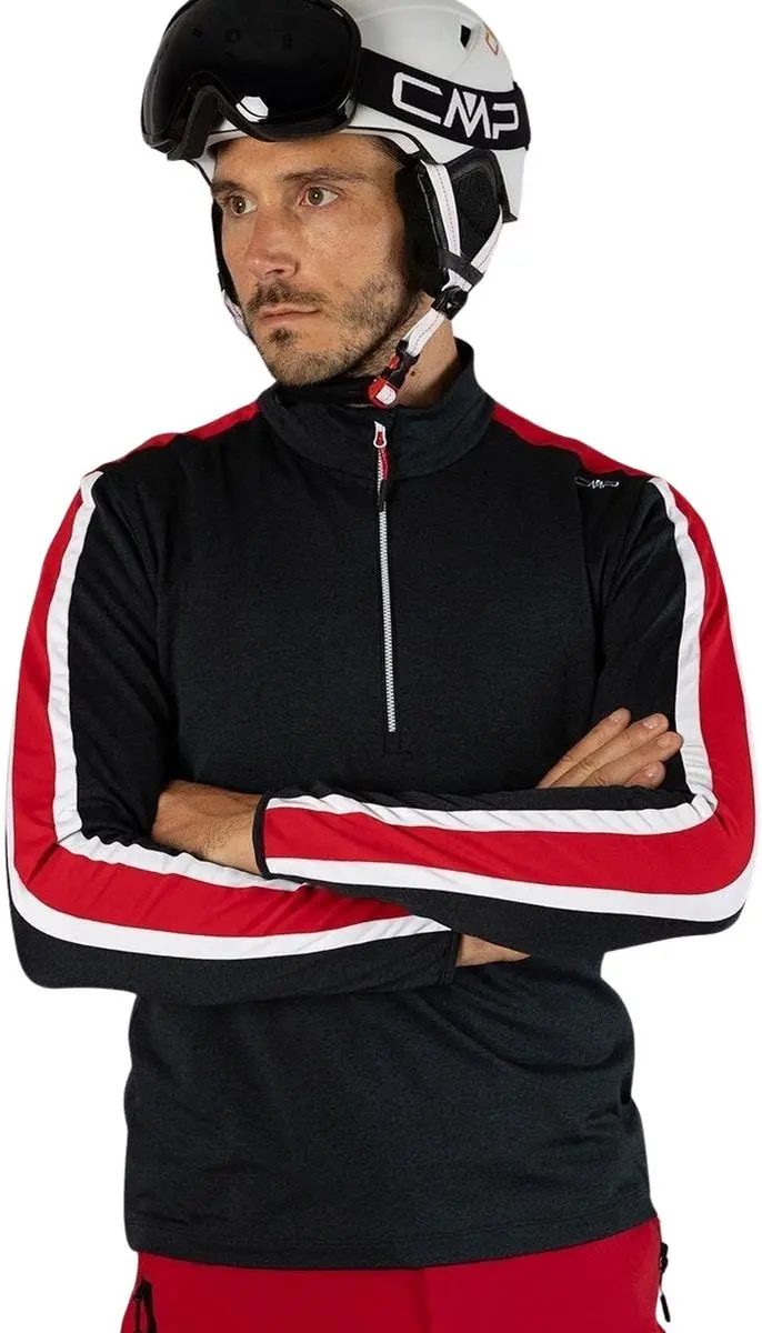 CMP Sweat Skipulli Heren - Zwart/Rood/Wit - afbeelding 2 van 6