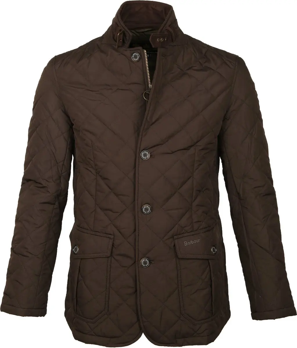 Barbour Jas Quilted Lutz Bruin - Maat L - Heren - Tussenjas