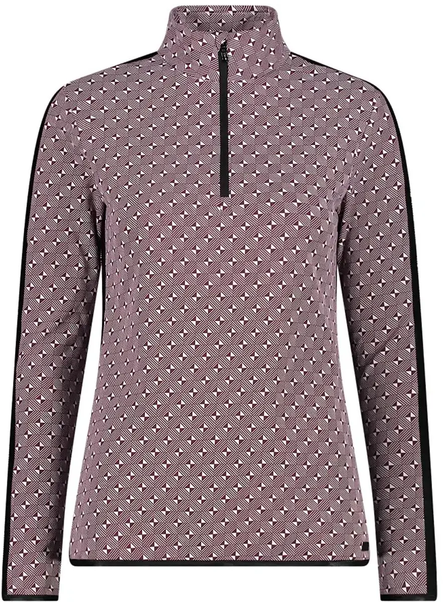 CMP Dames Sweatshirt Met Hoge Hals en Halve Rits - Zwartblauw - afbeelding 3 van 4