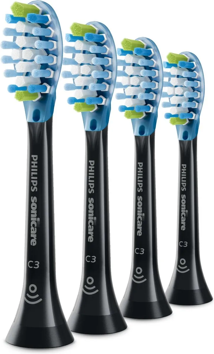 Philips Sonicare C3 HX9044/33 Opzetborstels - 4 Stuks - Zwart
