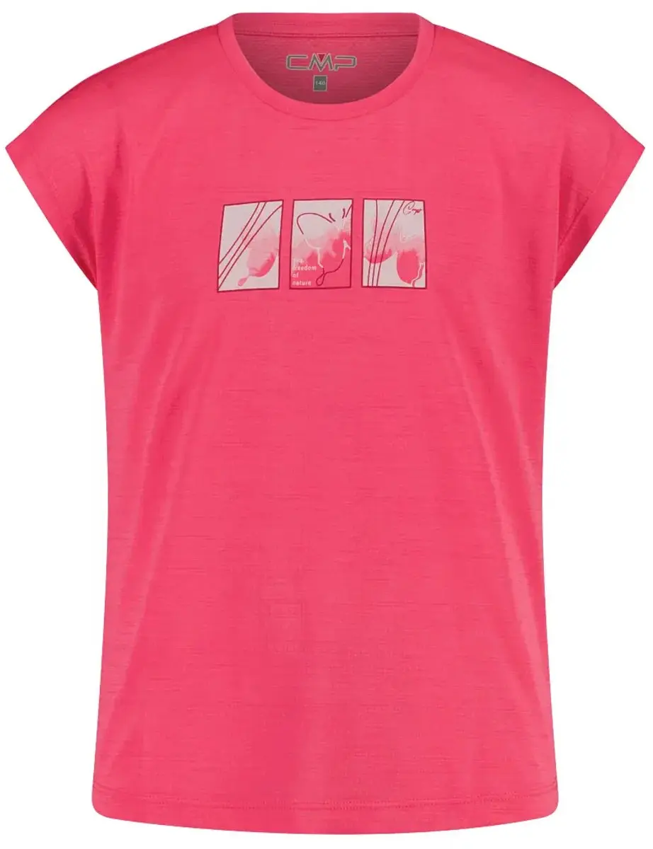 CMP Gemêleerd T-shirt Meisje - Pioenroos - 152 - afbeelding 5 van 6