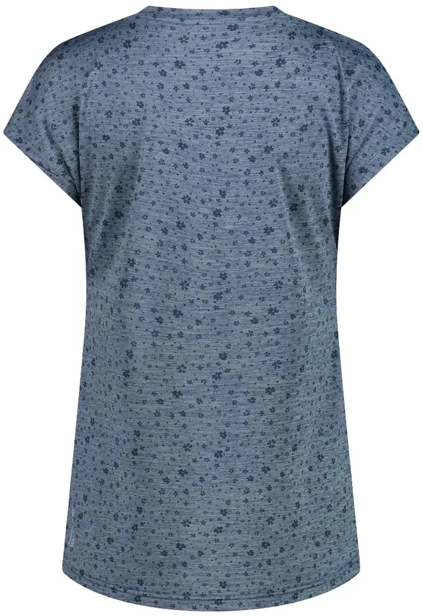 CMP Gemêleerd T-shirt met Bloemenprint Dames - Space Mel - L - afbeelding 4 van 6