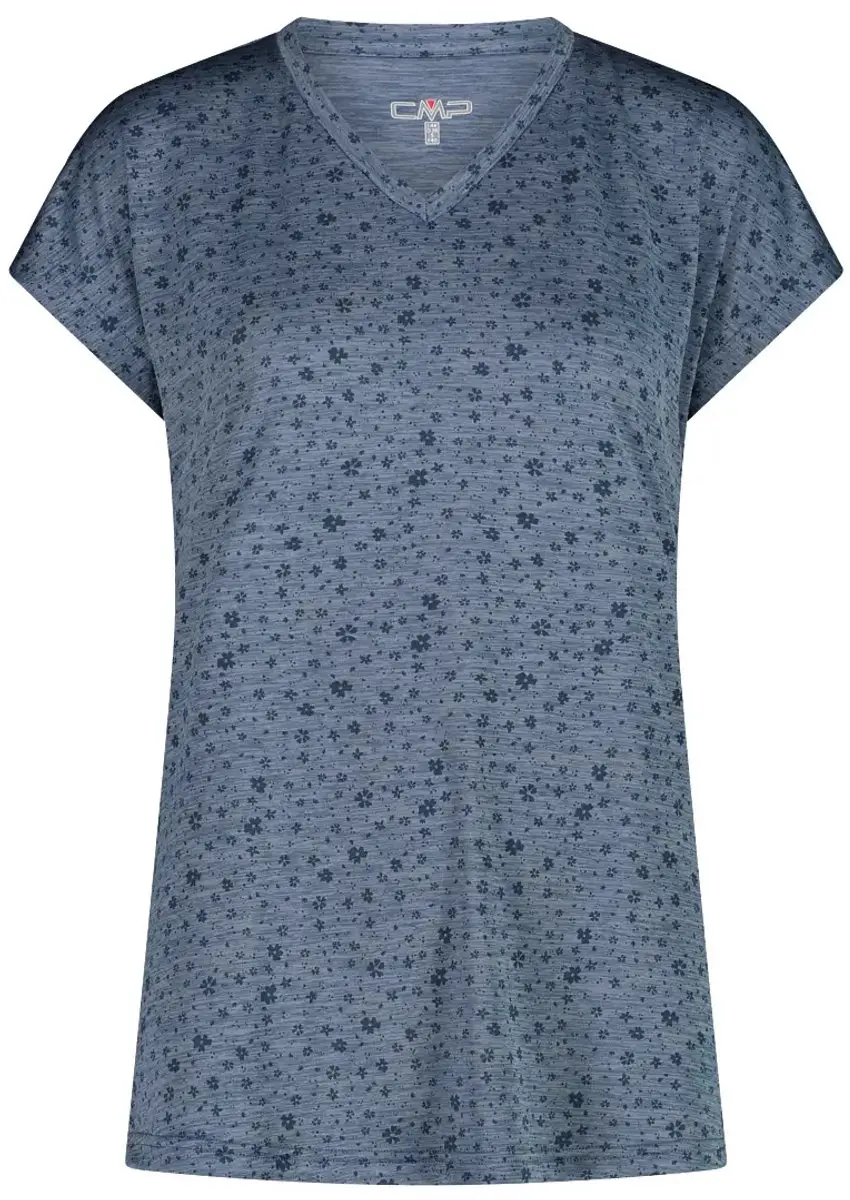 CMP Gemêleerd T-shirt met Bloemenprint Dames - Space Mel - L - afbeelding 3 van 6