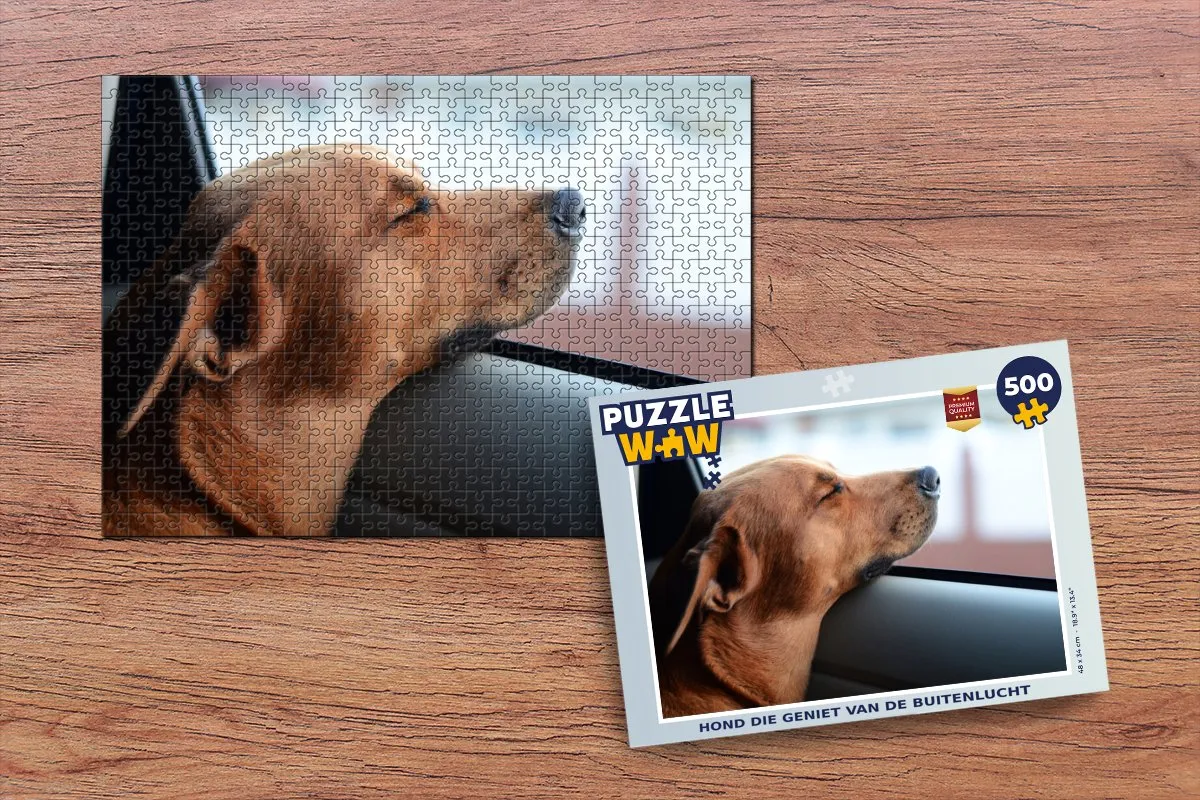 PuzzleWow Legpuzzel Hond in de buitenlucht 500 Stuks - Multicolor