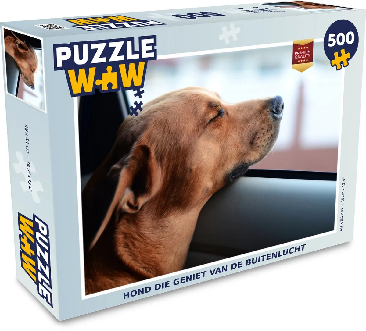 PuzzleWow Legpuzzel Hond in de buitenlucht 500 Stuks
