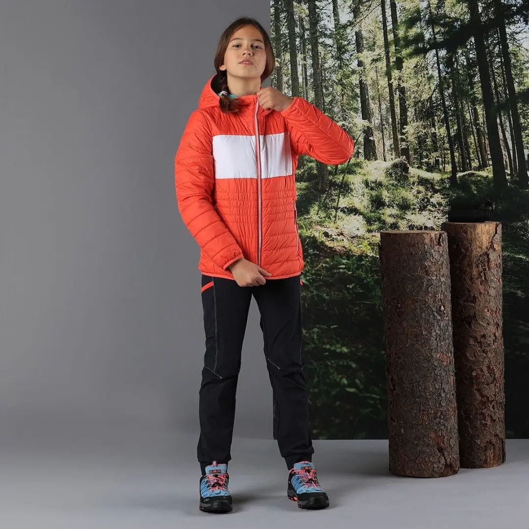 CMP Waterproof Jack met Capuchon Meisjes - Zwart/Antraciet-Campari - afbeelding 4 van 6