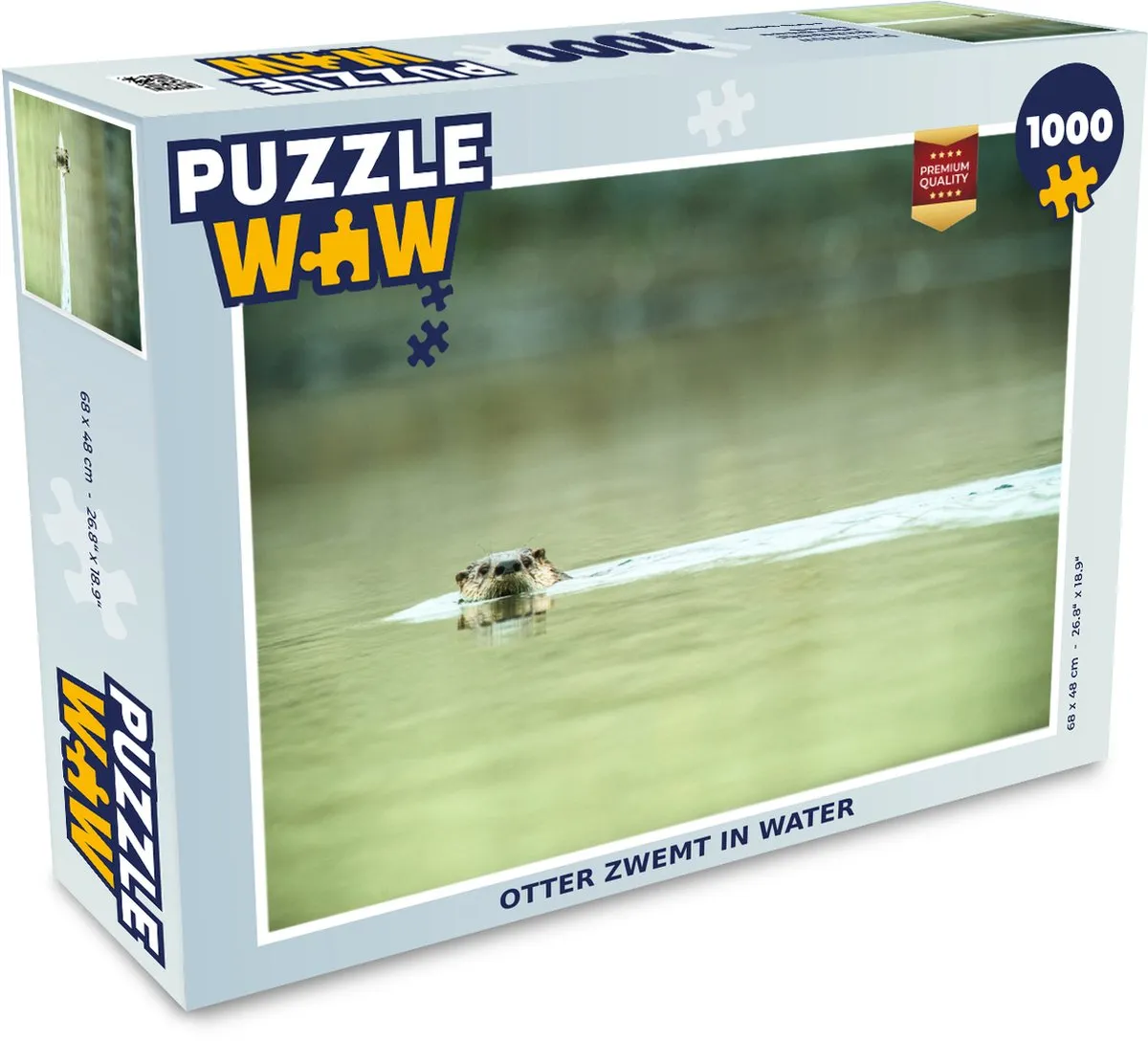 PuzzleWow Legpuzzel Otter zwemt in water 1000 Stuks