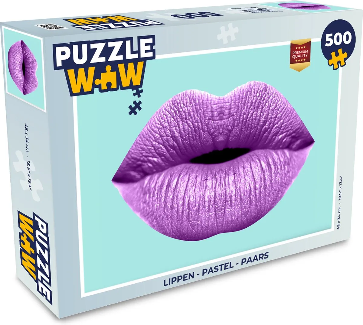 PuzzleWow Lippen Pastel Paars Legpuzzel 500 Stuks