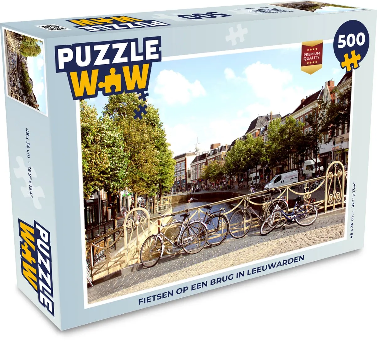 PuzzleWow Leeuwarden Brug Fiets Legpuzzel 500 Stuks