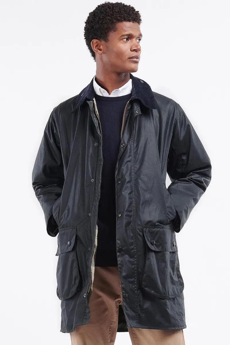 Barbour Border Wax Jas Blauw