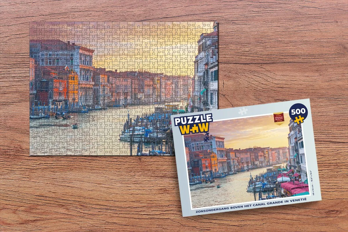 PuzzleWow Venetië Kanaal Legpuzzel 500 Stuks - Multicolor