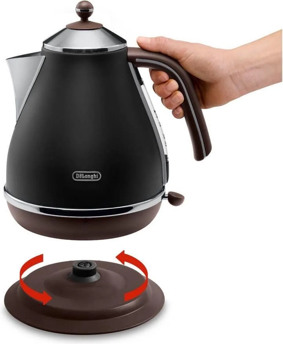 De’Longhi Icona Vintage KBOV2001.BK Waterkoker - 1.7L - 2000W - Zwart - afbeelding 6 van 6