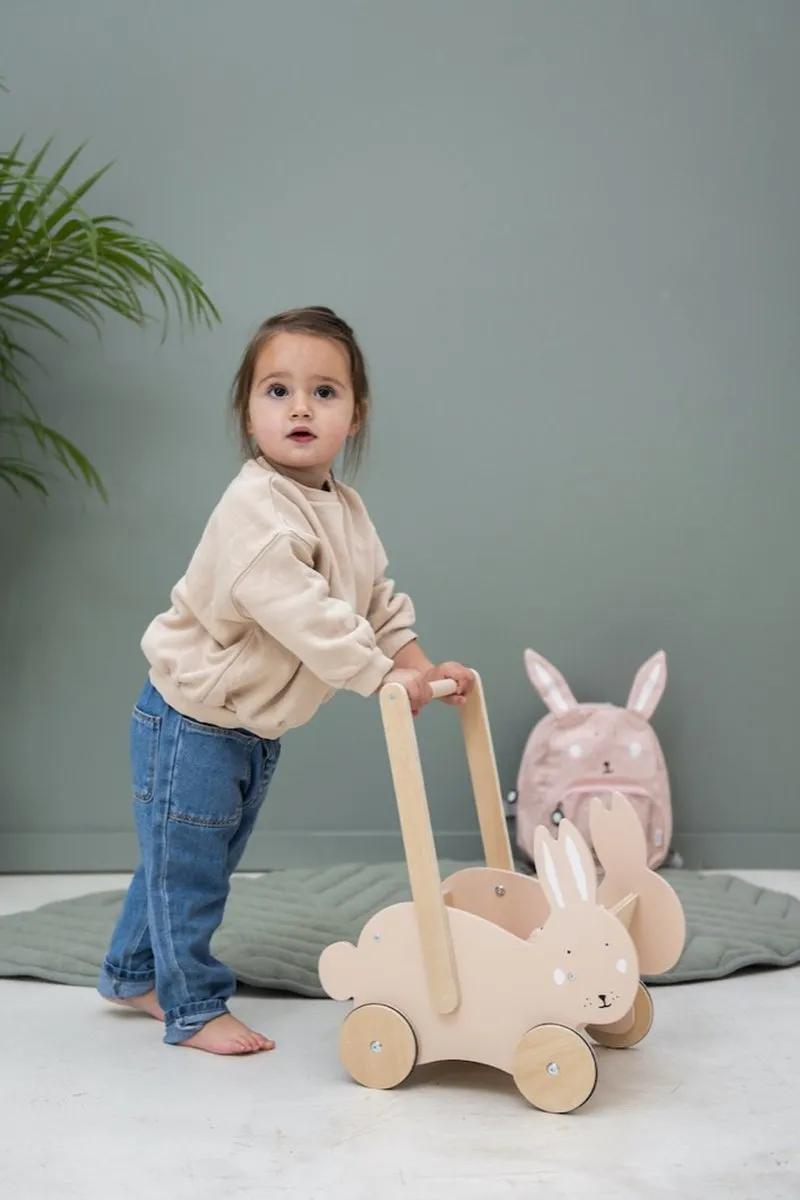 Trixie Houten Loopwagen Mrs. Rabbit - Roze