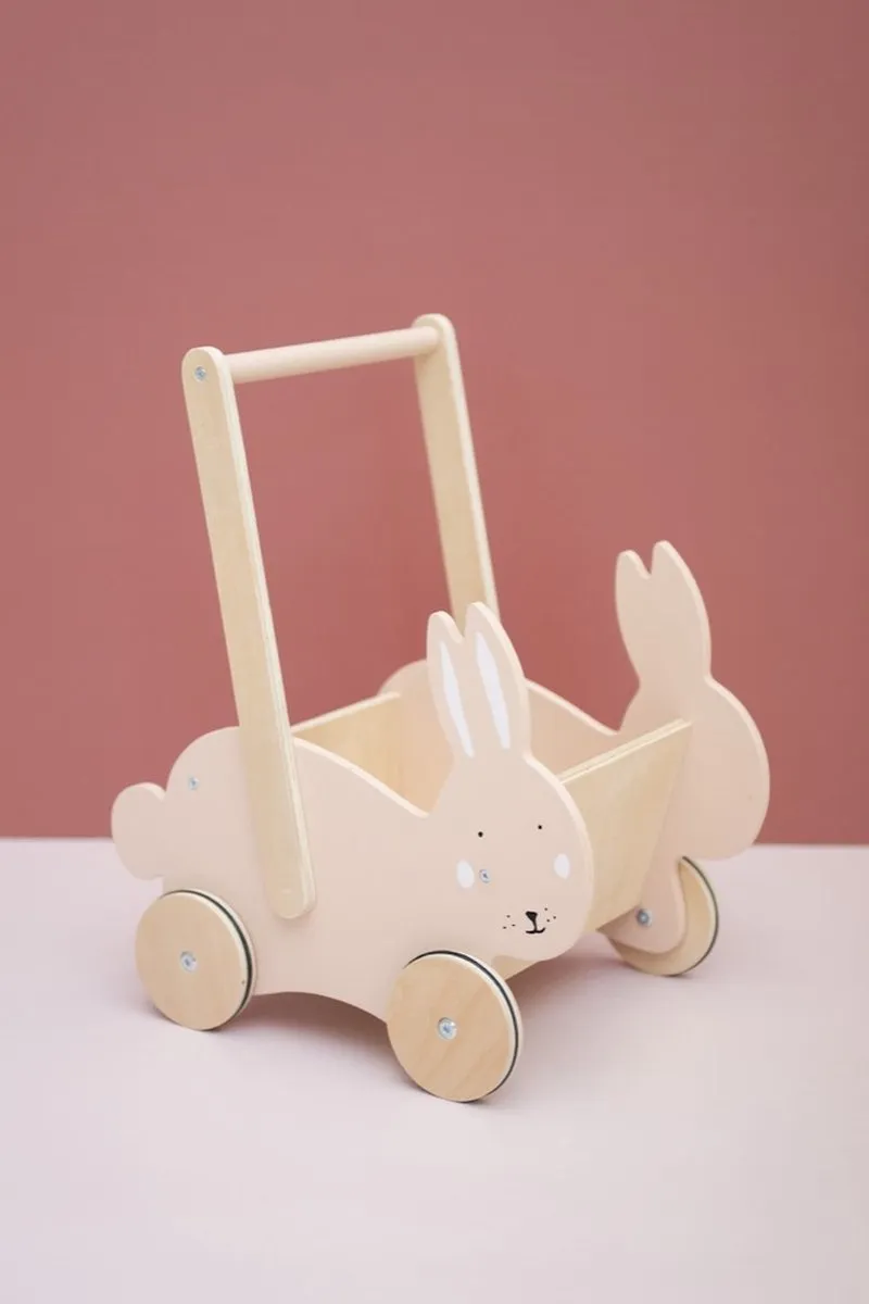 Trixie Houten Loopwagen Mrs. Rabbit - Roze
