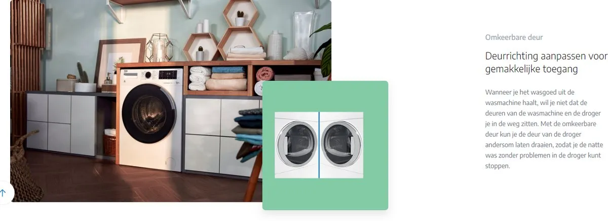 Beko BM3T3824W Warmtepompdroger 8 kg - Wit