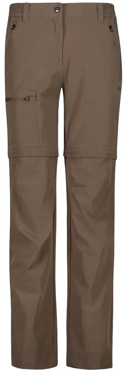 CMP Stretch Wandelbroek Dames met Rits en Cargo Pockets