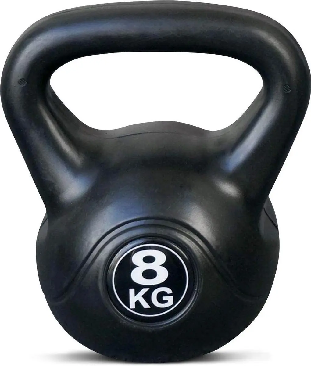 ForzaFit Kettlebell 8 kg voor binnen en buiten Kunststof Zwart