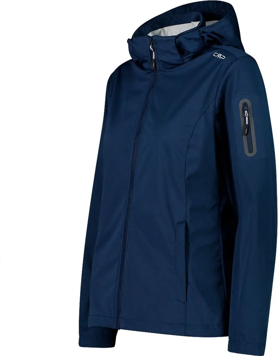 CMP Zip Hood Softshelljack Dames - Blue/Ice - XL - afbeelding 4 van 6