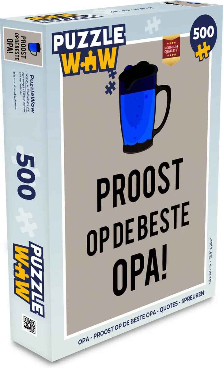 PuzzleWow Opa Proost Legpuzzel 500 Stuks - Multicolor