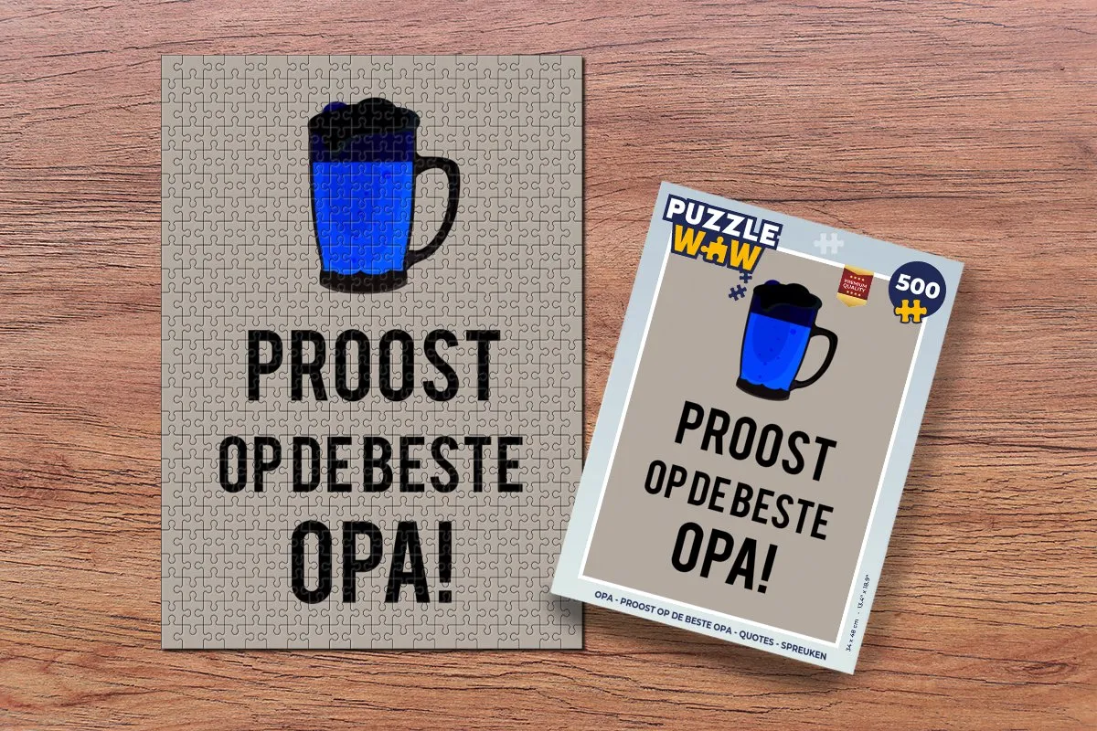 PuzzleWow Opa Proost Legpuzzel 500 Stuks - Multicolor