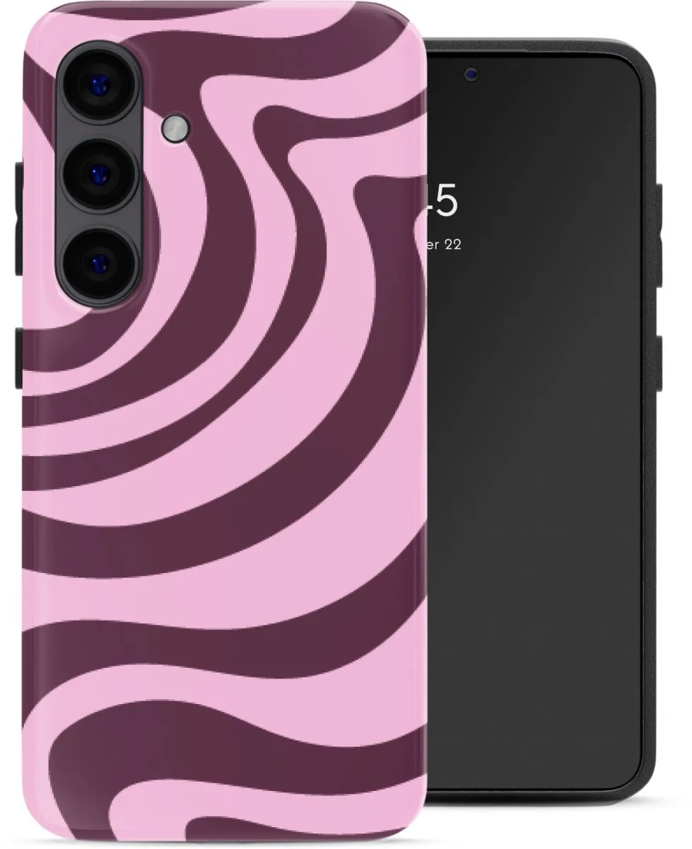 Selencia Hoesje Samsung Galaxy S24 Wavy Swirl Pink Plum