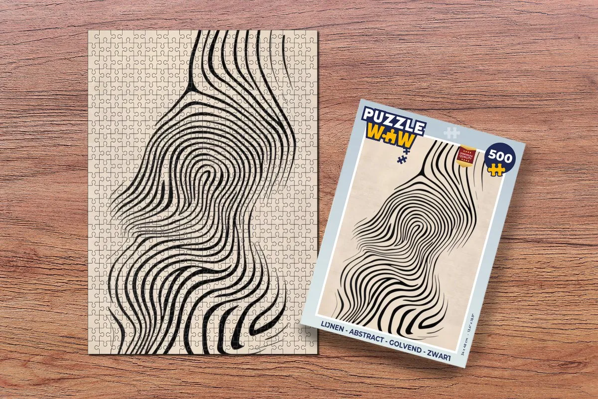 PuzzleWow Abstract Golvend Legpuzzel 500 Stukken - Zwart
