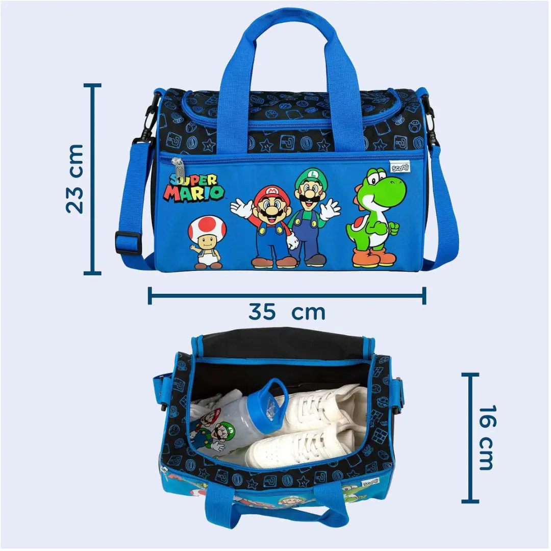 Scooli Sporttas 35 cm - Super Mario - afbeelding 5 van 6