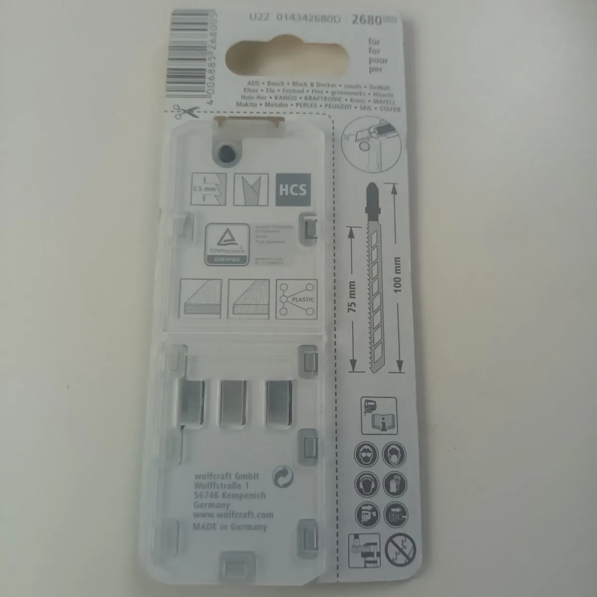 Wolfcraft Decoupeerzaagblad HCS T-schacht 2680000 - 2 Stuks